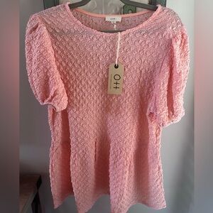 NWT Pink Textured Women's Top